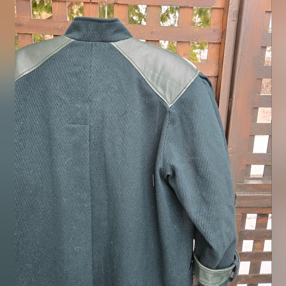 Vintage Leather & Wool Overcoat - Picture 13 of 15